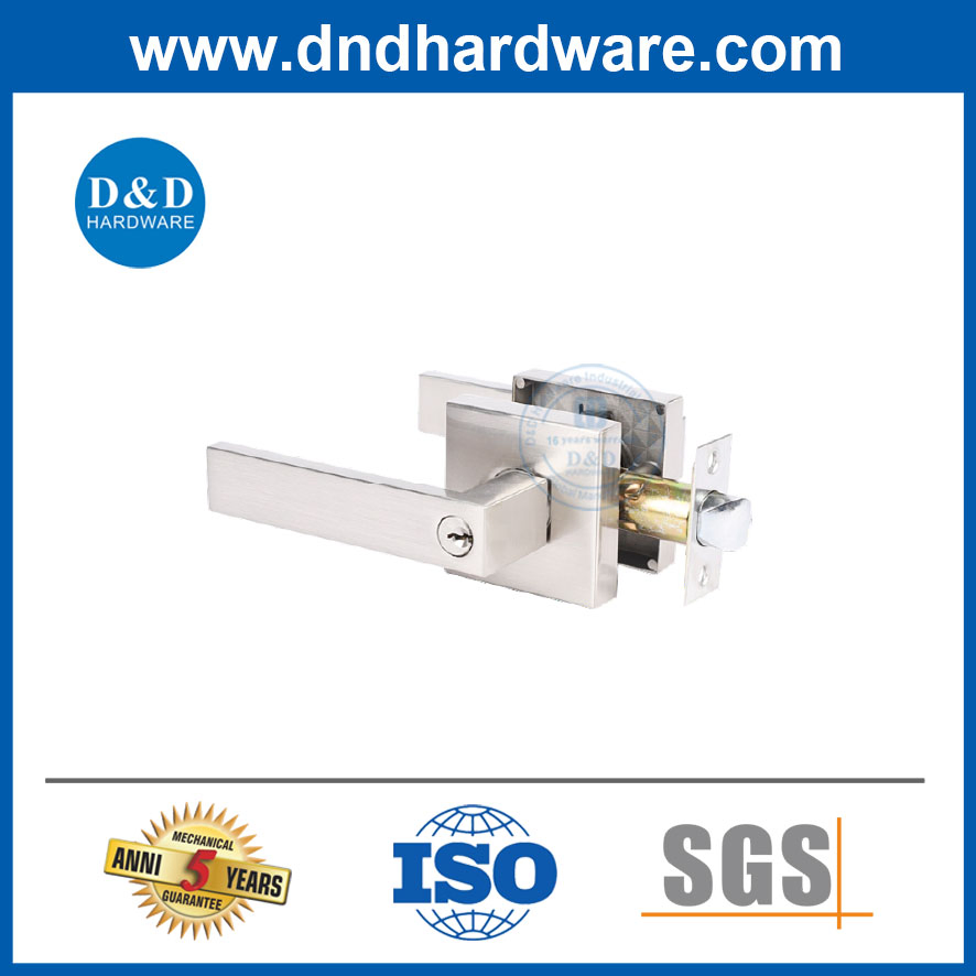 Heavy-Duty Entrance Square Door Handle Lock Set Security Tubular Lever Door Lock
