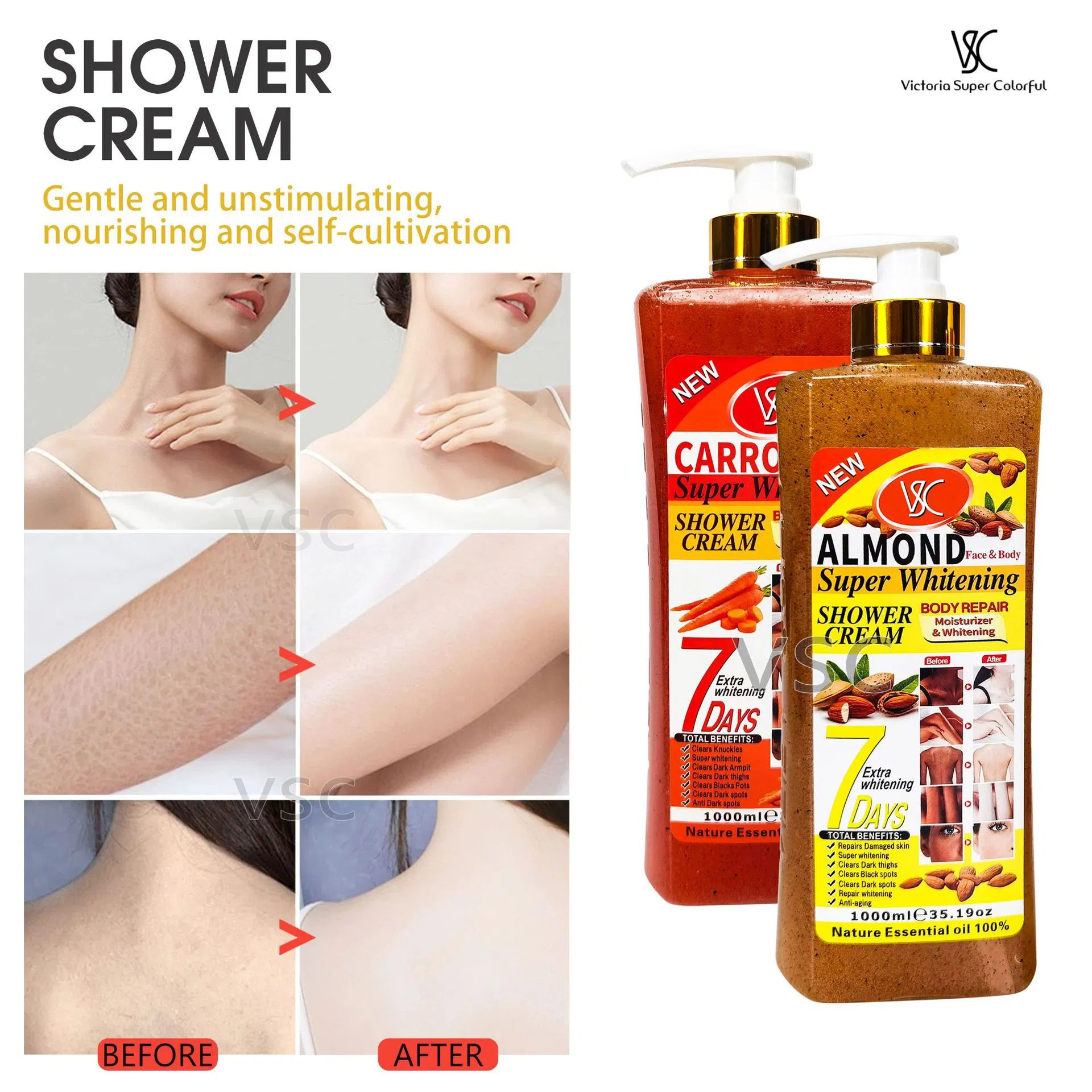 Whitening Shower Gel Turmeric Vitamin C Carrot Refresh Skin Hydrating Body Wash