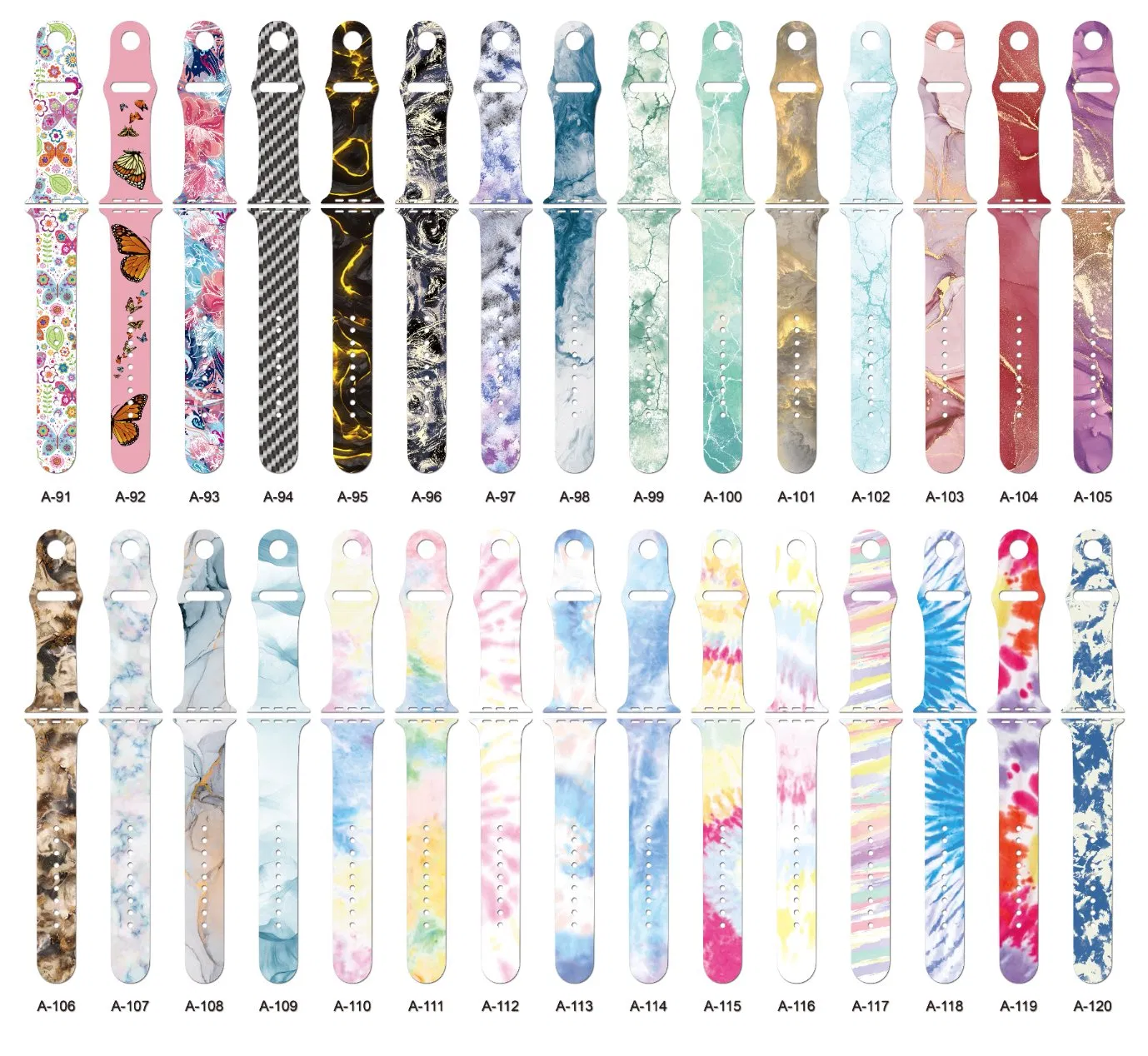 Flower Plant Pattern Watch Strap for Apple Watch Ultra iWatch 38mm 40mm 42mm 45mm 49mm