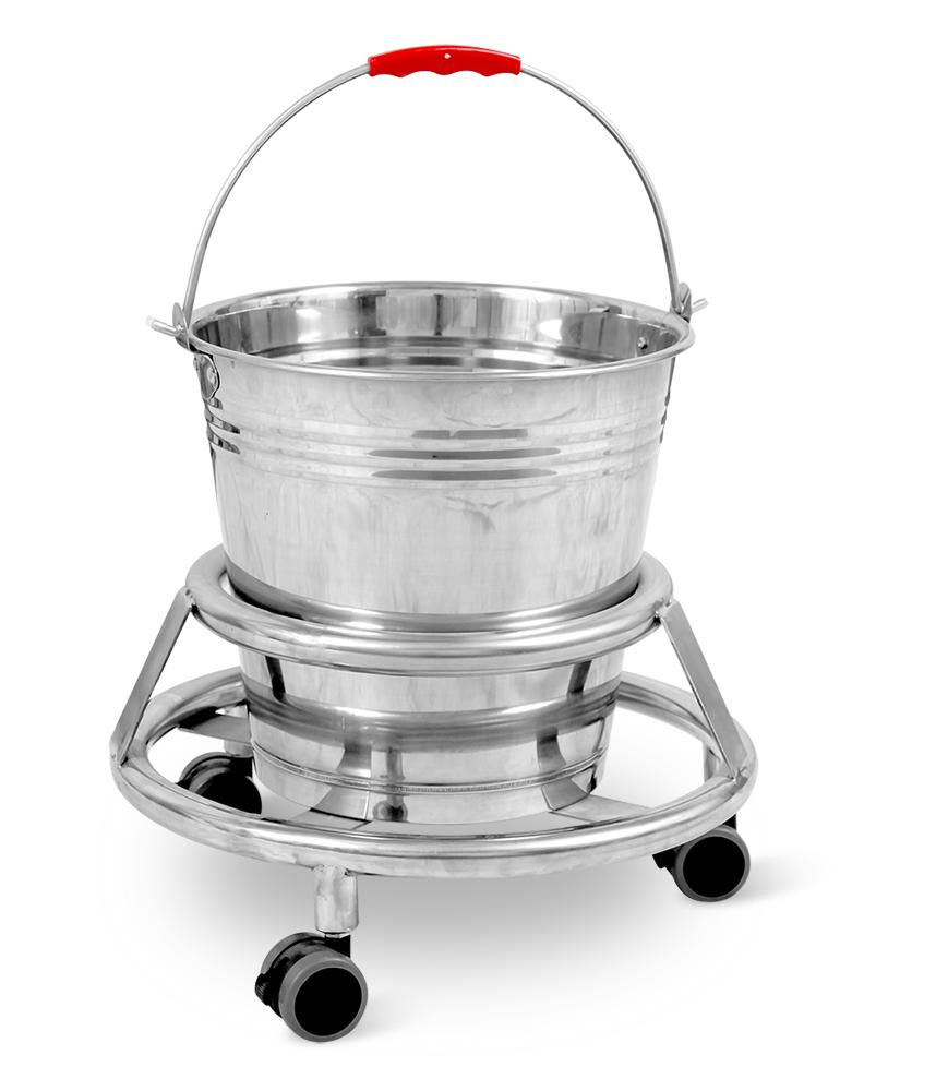 Skh034-4 Hospital Stainless Steel Storage Trash Can with Wheels