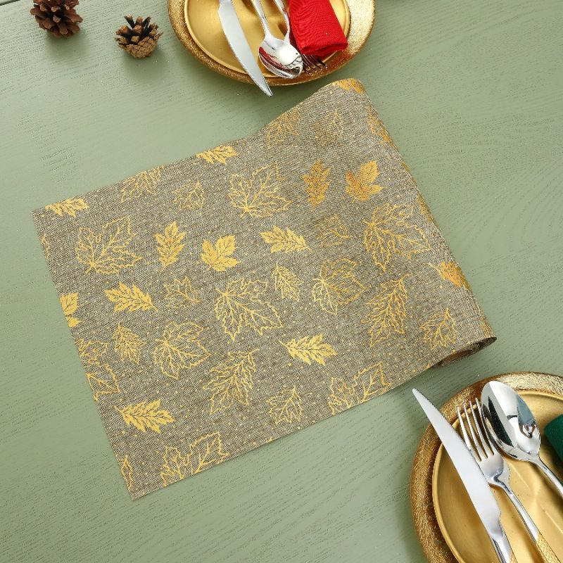 Christmas Ornaments Home Decoration Polyester Fabric Linen Printed Tablecloth Party Deco Table Runner Cloth