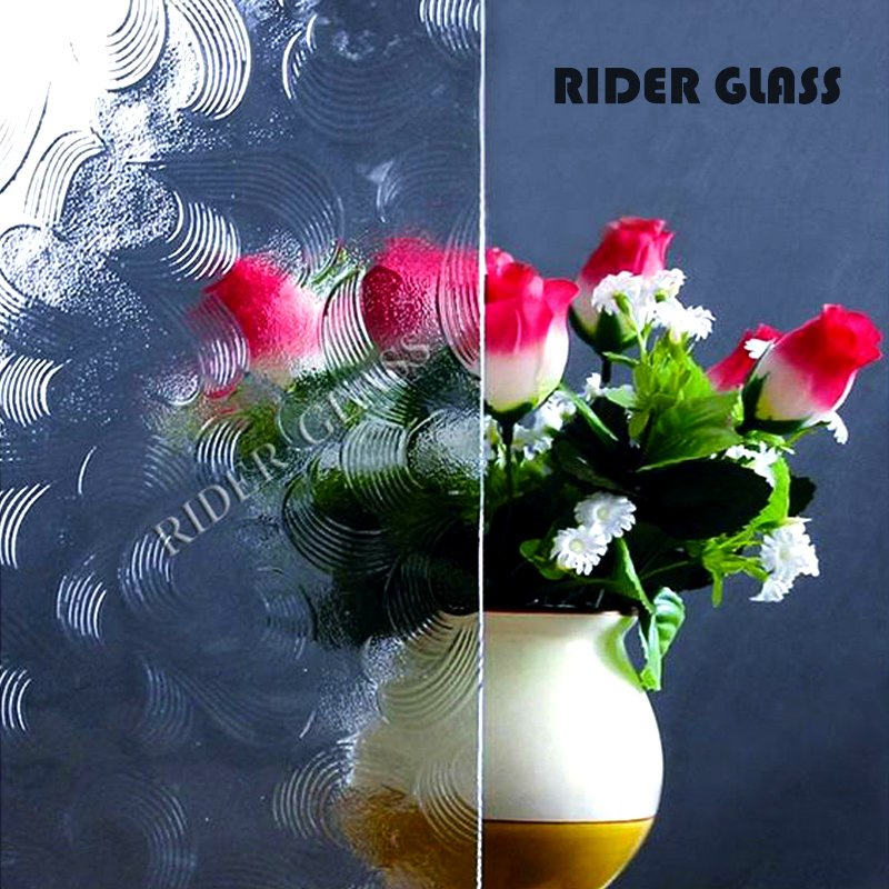 3-8mm Clear Bronze Green Mayflower Patterned Glass with Ce