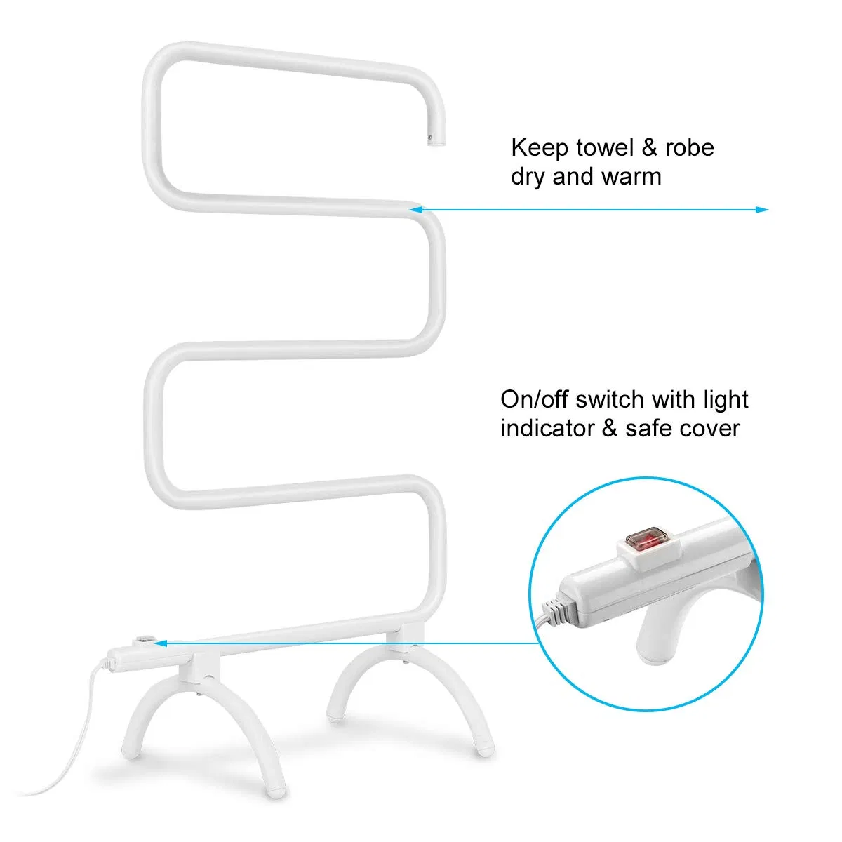 New Design Bathroom Electric Freestanding Wall Mounted Towel Hanger Heater Drying Rack