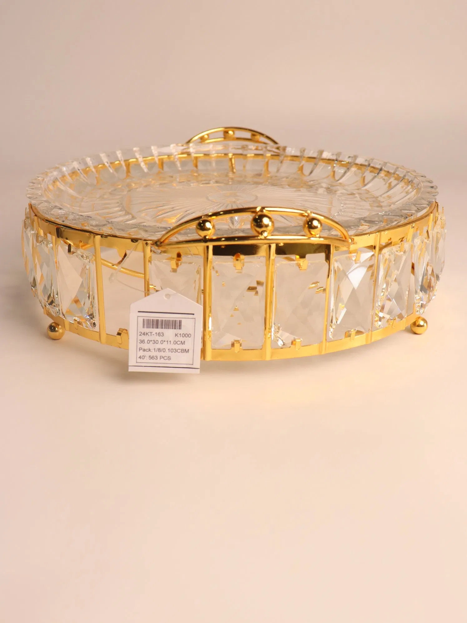 New High-End Wrought Iron with Glass Plate and Fruit Plate