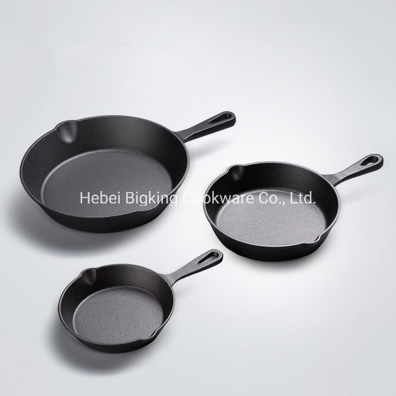2019 New Set of 3 Pre-Seasoned Cast Iron Fry Pans