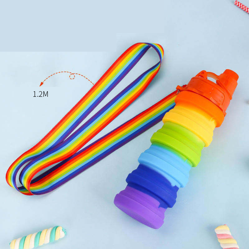 Складная силиконовая бутылка для воды Rainbow