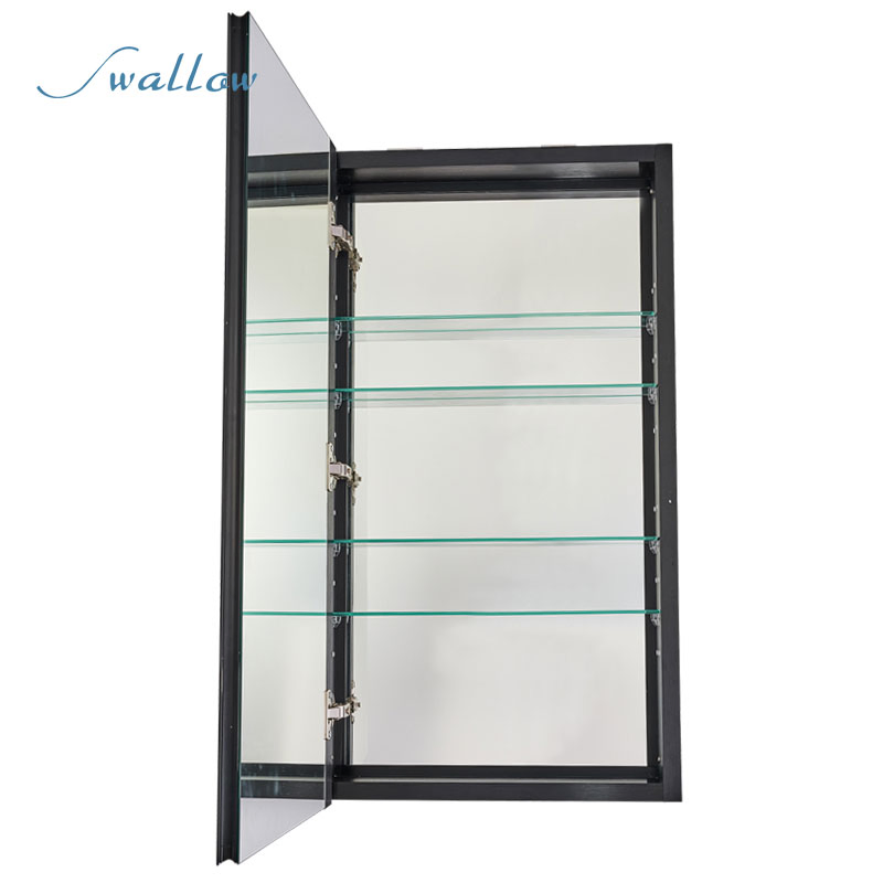 Framed Aluminum Surface-Mount 1-Door Bathroom Medicine Cabinet