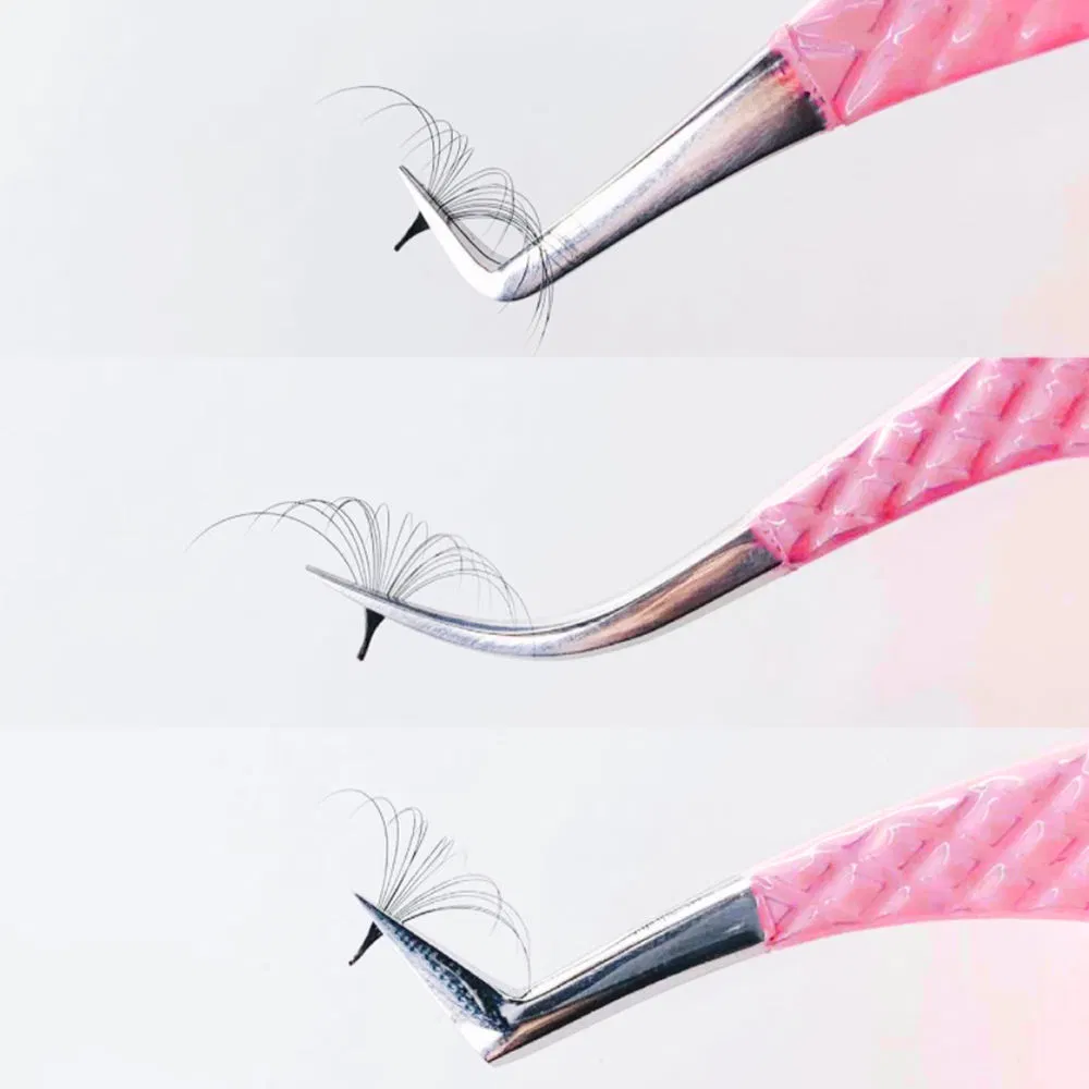 Wholesales Color Eyelash Eyebrow Beauty Stainless Steel Lash Plastic Fiber Tip Tweezers