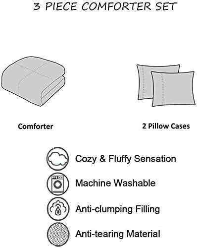 Lightweight Warm Super Soft Bedding Set with Fringwe Washed Brushed Microfiber Inner