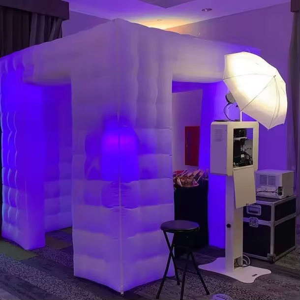 Wholesale Inflatable LED Photo Booth Colorful Party Decoration LED Lighting House