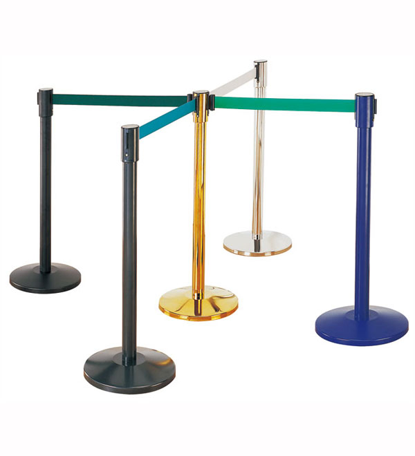 Stanchion Queue Barrier Wall Mount Crowd Control Retractable 2m Gold