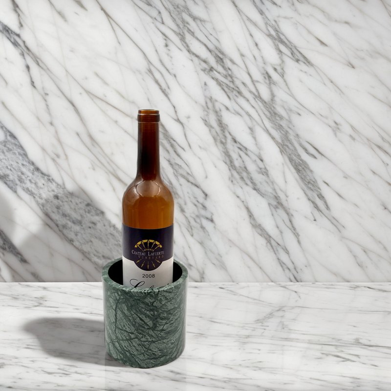 Classic Green Marble Ice Bucket Marble Wine Cooler Stone Beverage Cooler