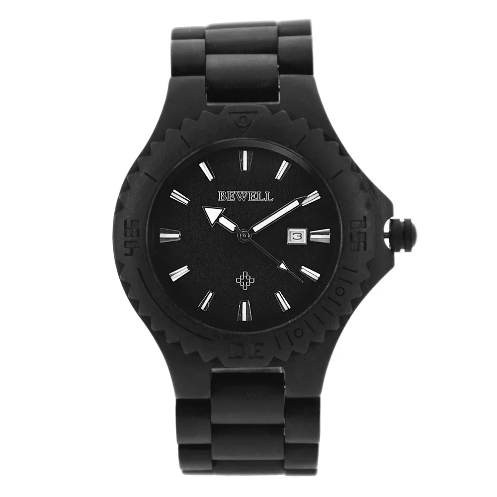 Bewell Customized Logo Watch Two-Tone Bamboo Wood Watch