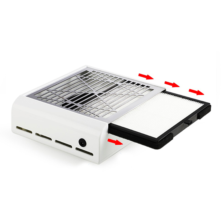 40W Strong Powder Manicure Salon Equipment Electric Nail Dust Extractor with LED Lamp