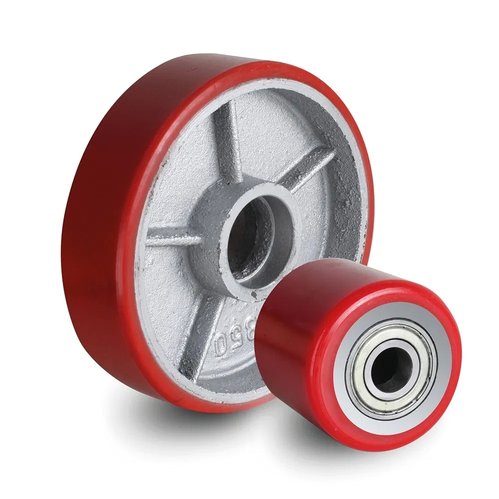 Streamlined Design Anti-Vibration Custom Cast Iron Core PU Polyurethane Forklift Caster