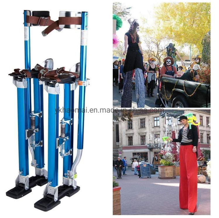 Heavy-Duty 48"-64" Adjustable Height Aluminum Drywall Stilts for Painting Painter Taping with Comfortable Leg Straps Bands Skid-Proof
