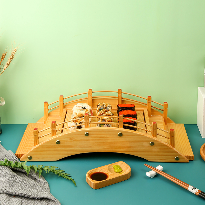 High Quality Japanese Bamboo Wooden Sushi Bridge for Sale