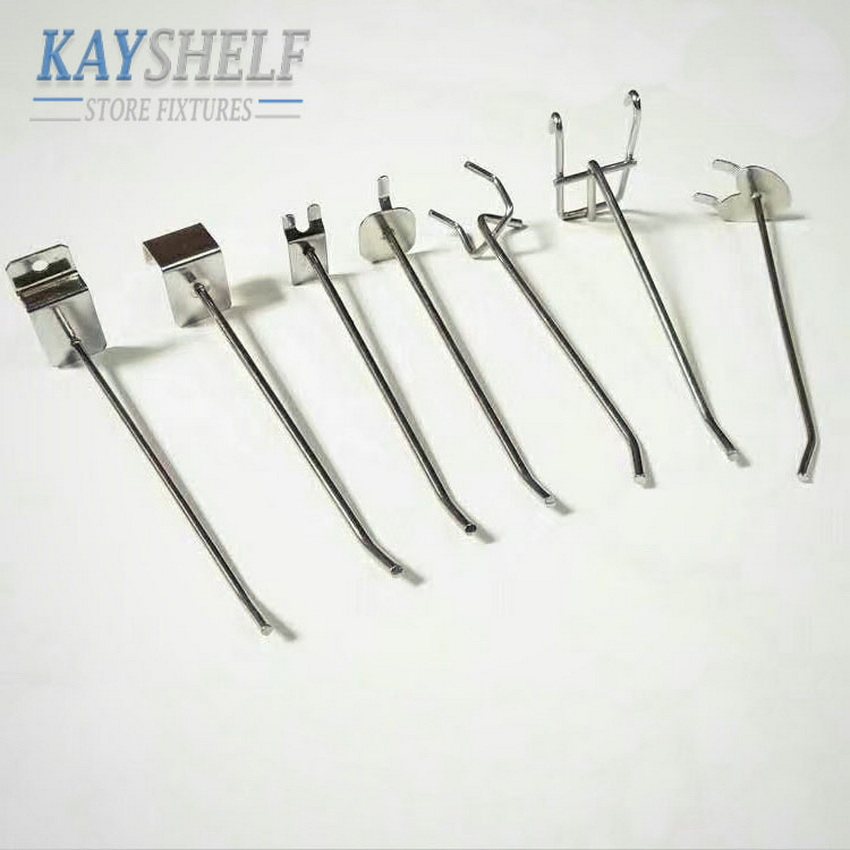 Supermarket Store Shelving Hanging Accessories Metal Steel Wire Display Hooks