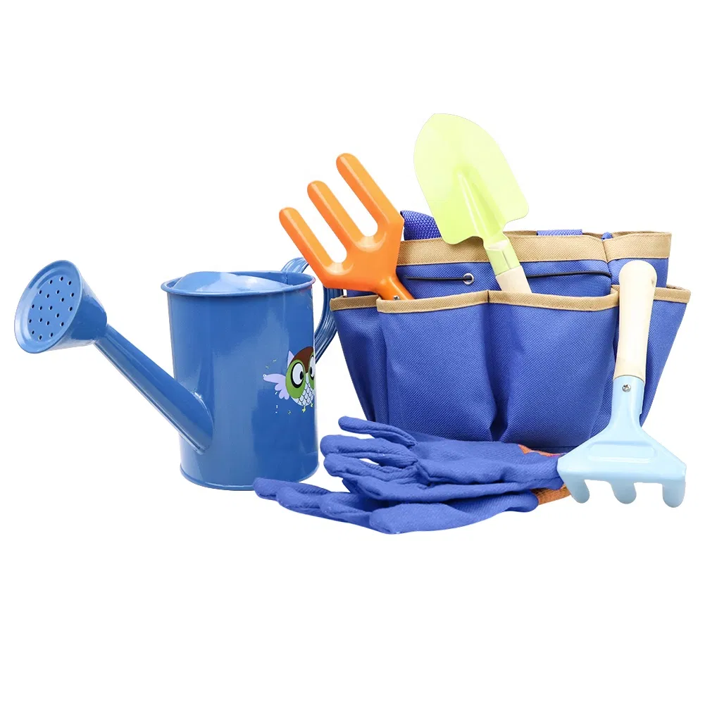 Kids Gardening Set with Metal Garden Hand Tools Watering Can Kids Gloves & Carry Bag Nice Kids Garden Toy