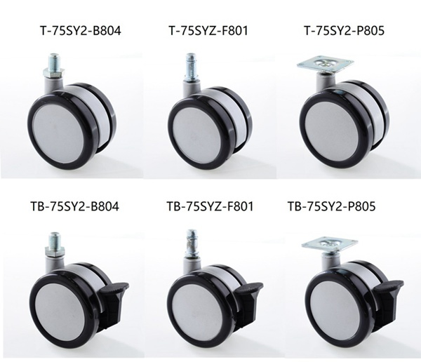 Alluminum Central Locking Caster with Swivel and Total Lock Free Movement, Double Wheel Furniture Caster with High Loading Capacity and Roll Performance