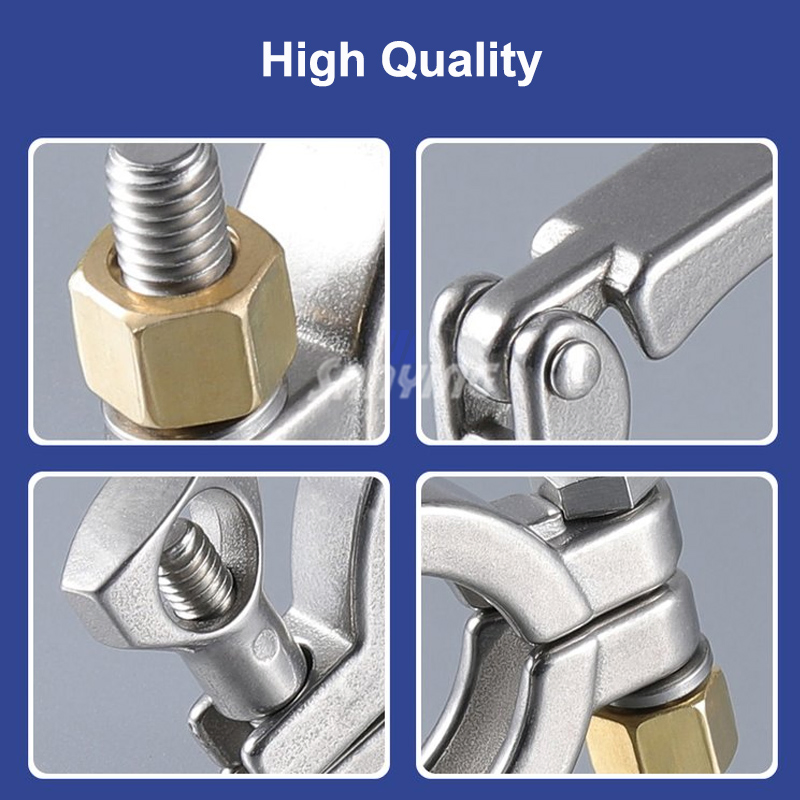Customized Stainless Steel Heavy Tri Clover High Pressure Clamp Bolted with Copper Nut Fittings