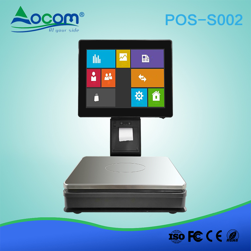 All in One POS PC Label Printing Scale with Printer