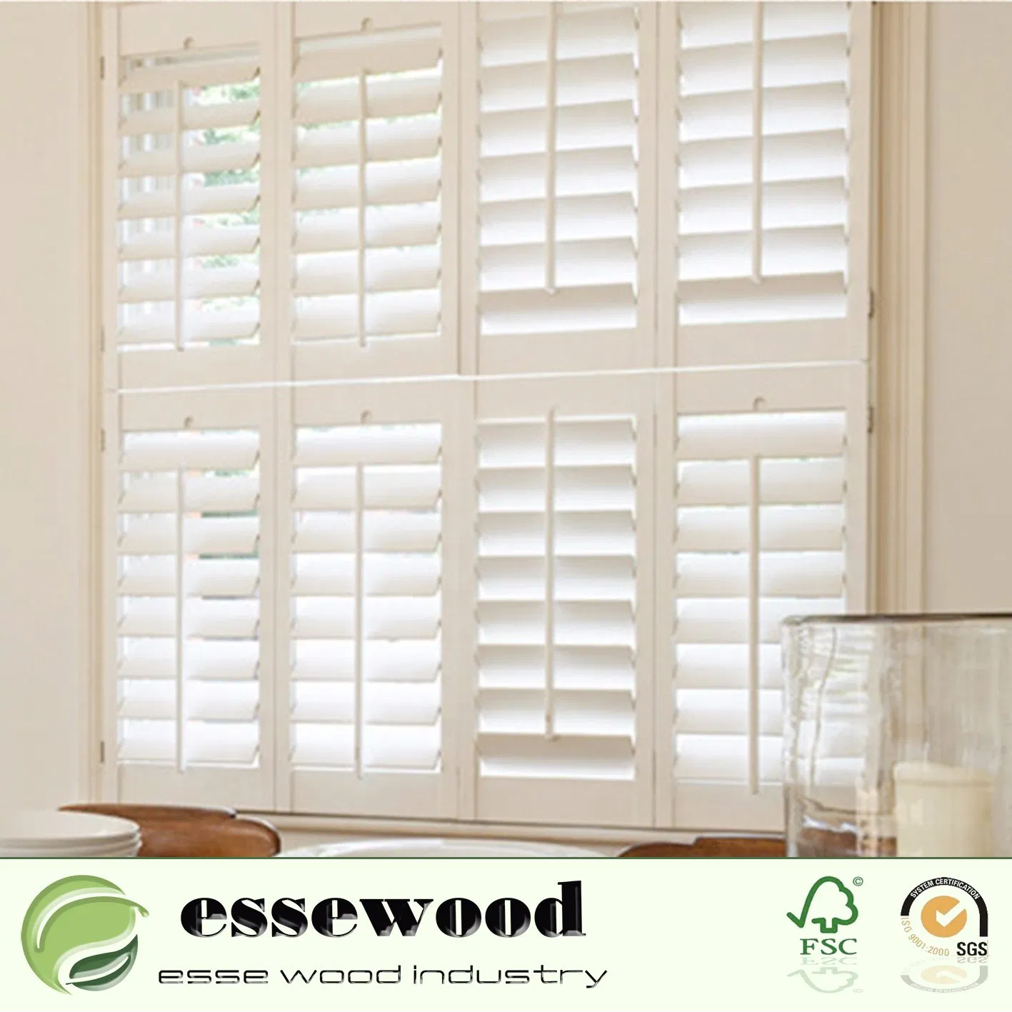 Wholesale Customized Plantation Window Shutters with Different Material of Wood / Vinyl