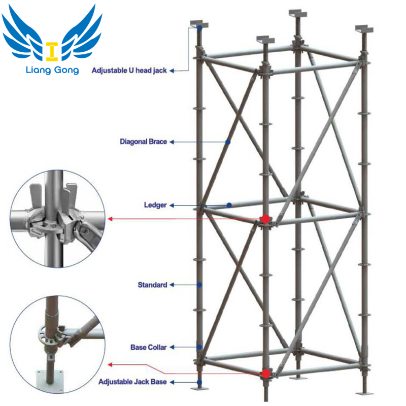 Heavy Duty Galvanized Ring Lock Modular Scaffolding System for Sale