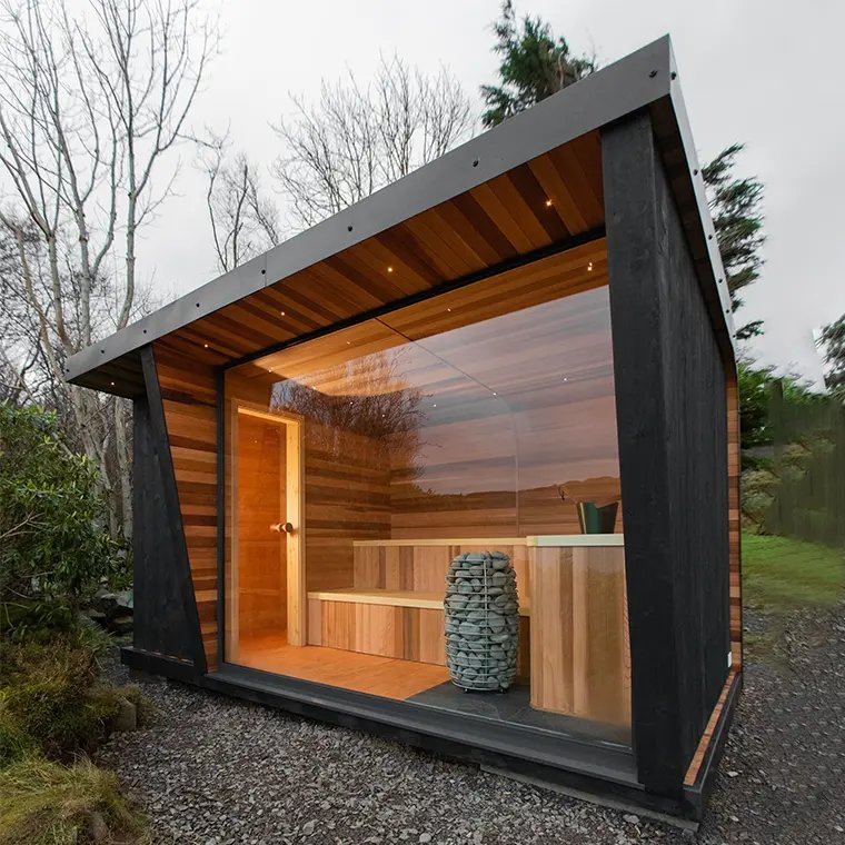 The Entire Series of Saunas Are Crafted with Hemlock Wood, Providing a Comfortable Experience.