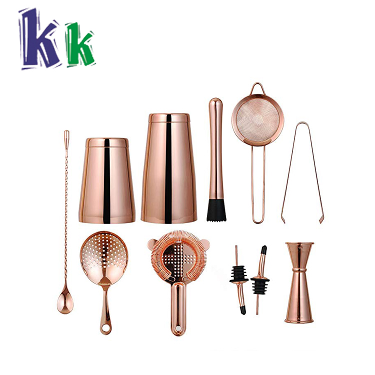 Набор барных шейкеров из нержавеющей стали с медным покрытием