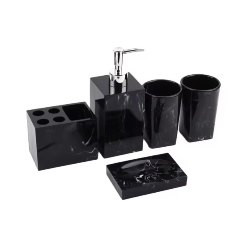 Promotional Existing Goods Modern Marble Decoration Resin Kits Bathroom Sets