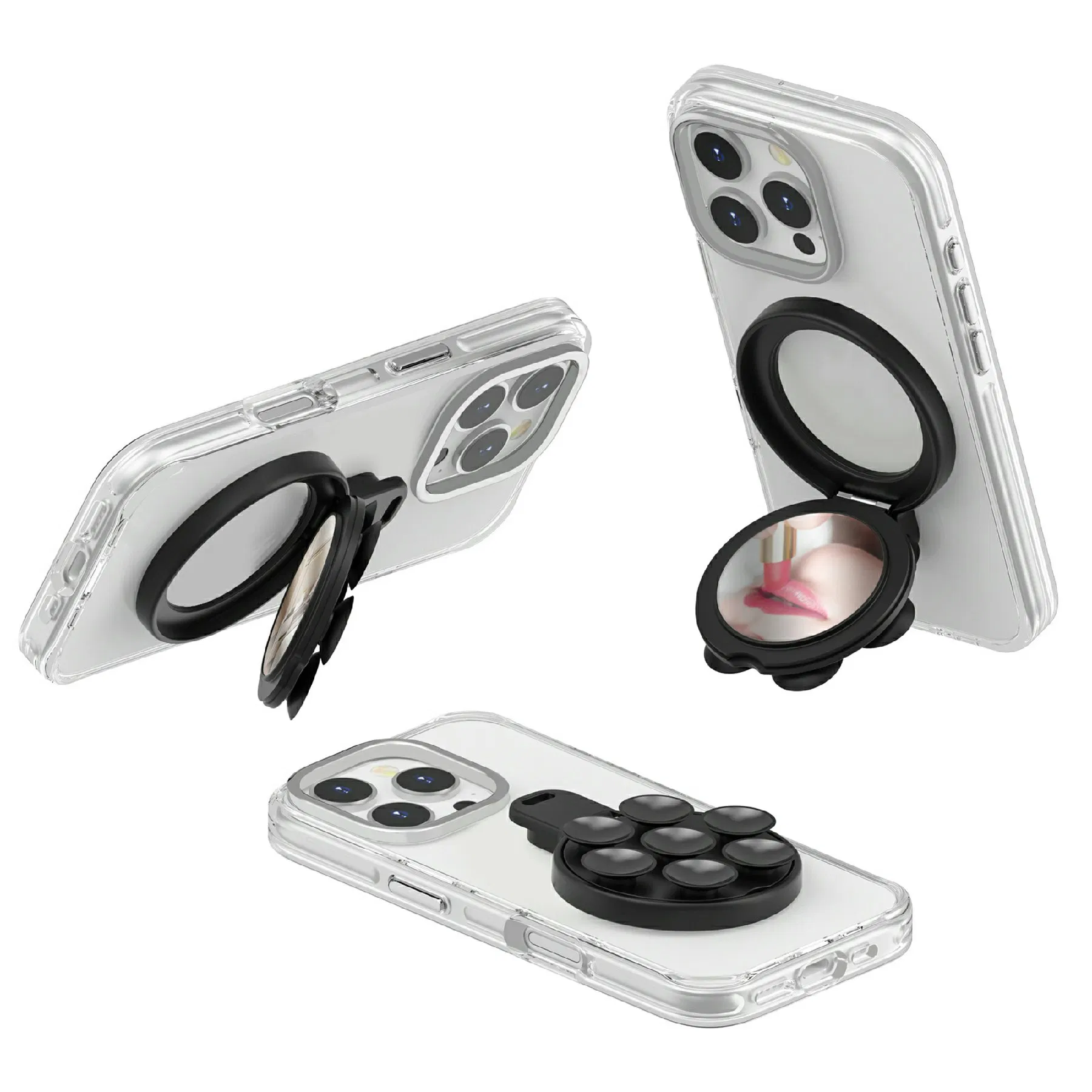 Silicone Suction Cup Mirror Mobile Phone Stand Wth Magsafe Magnetic Mount