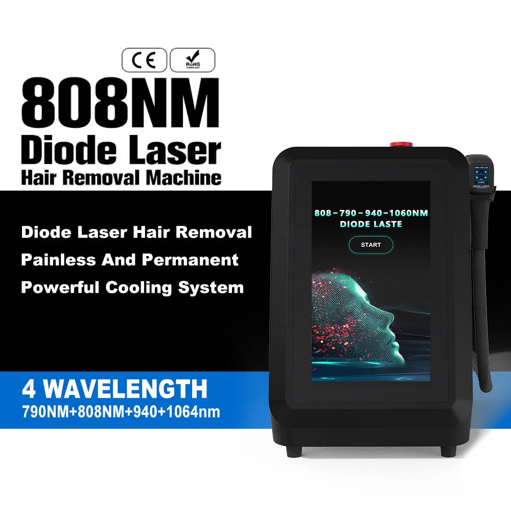 New 1000W 808nm Diode laser 4 Wavelength Portable laser Hair Removal 808nm 1064nm 755nm Diode Lazering Hair Removal Machine Home