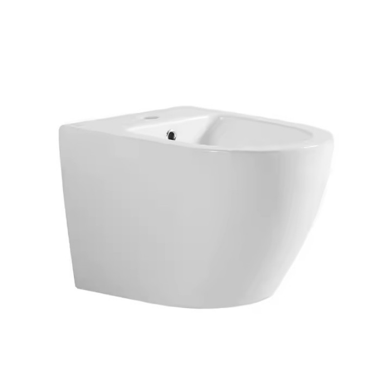 Wall-Hung One-Piece Ceramic Round Bidet Hygienic Spray for Modern Bathrooms