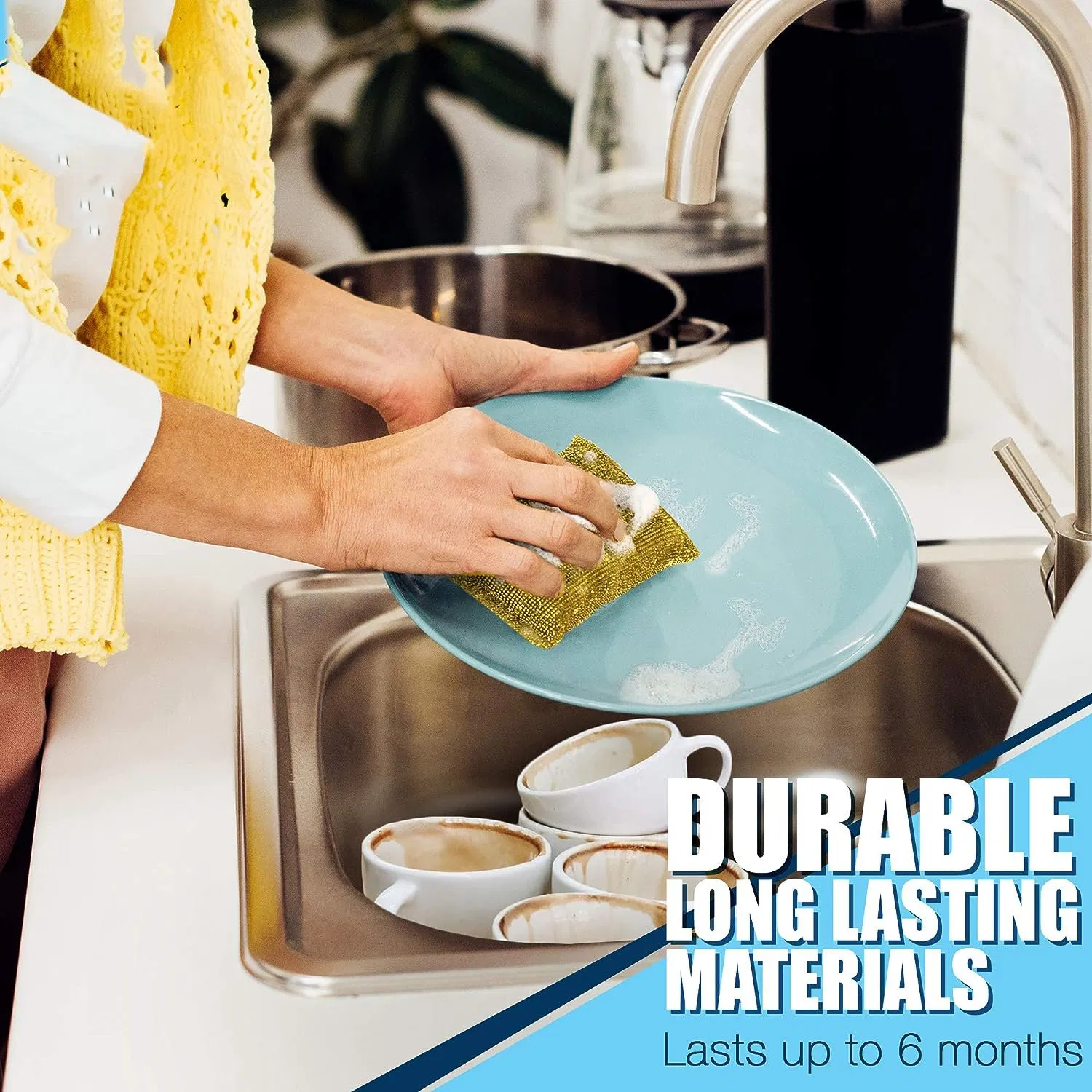 Kitchen Scrubbing Sponges Heavy Duty Non-Scratch Scrubbing Cleaner Sponges 6PCS