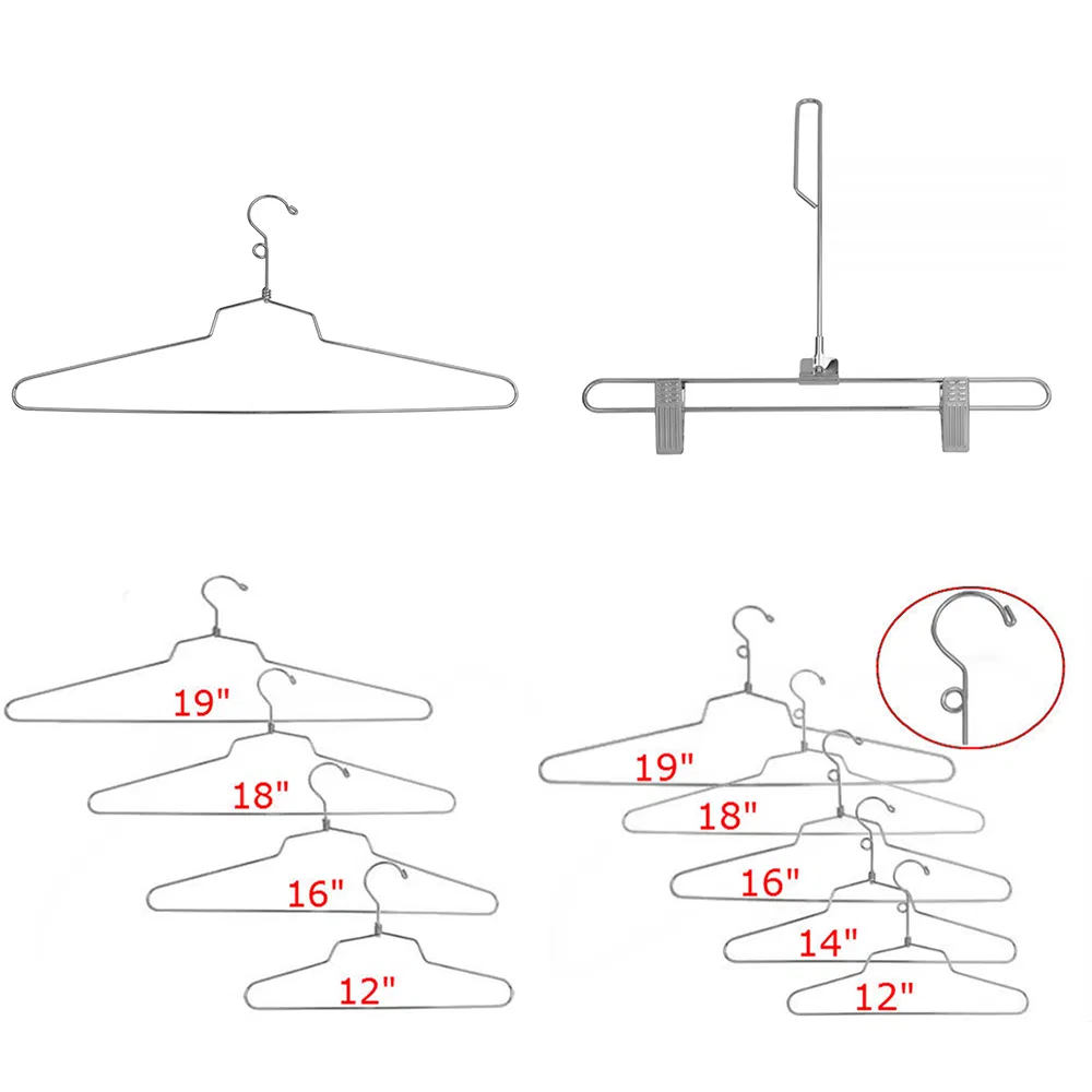 High-Quality Metal Wire Clothes Hangers with Clips of Chrome Finish in Silver/Golden/Rose Gold Color for Shirt/Coat/Suit and Other Garment Display