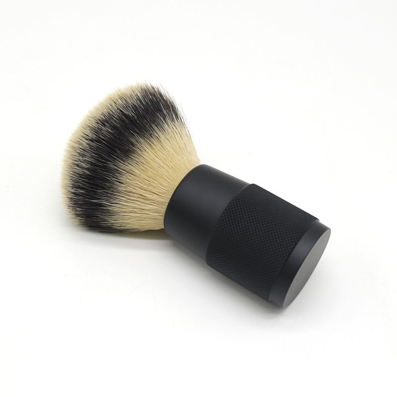 Private Label Premium Black Metal Synthetic Eco-Friendly Beard Shaving Brush