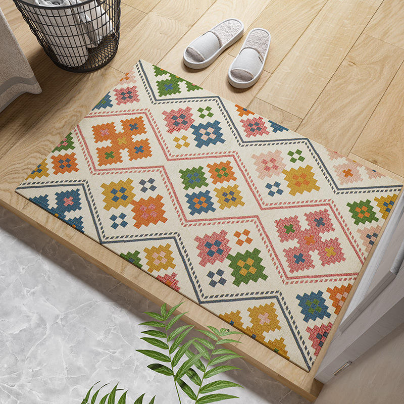 Geometric Pattern Woven Kitchen Mat