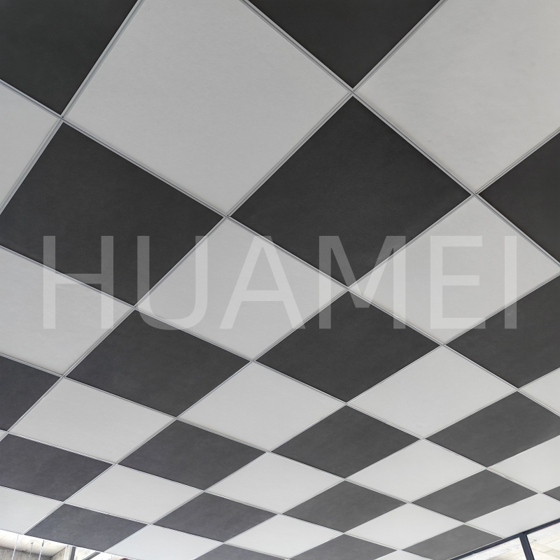 Fiberglass Acoustic Ceiling White Color Sound Absorption Ceiling