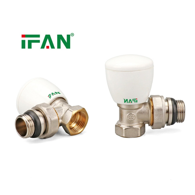 Ifan Manufacturer OEM Factory Thermostatic Water Heating Angle Type Manual Brass Radiator Valve for Radiator Heating