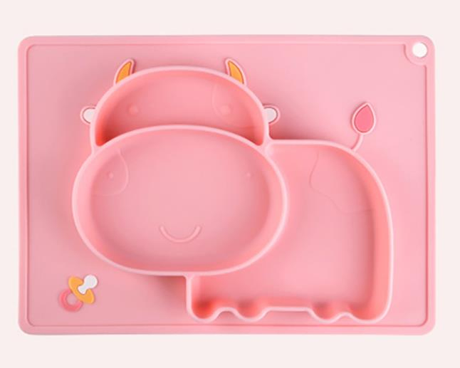 Reusable Bowl Silicone Children Dinner Feeding Plate Baby Suction Plate