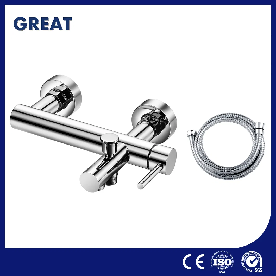 Great Bathroom 3 Hole Faucets Suppliers China Bath Taps with Shower Head Gl32103A321 Single Lever Bath Faucet Unique Waterfall Spout Tub Faucet