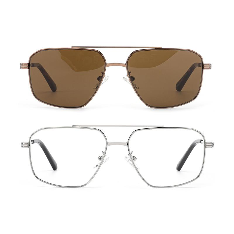 Wholesale Customized Logo Double Bridge Metal Business Optical Eyewear Oculos for Unisex