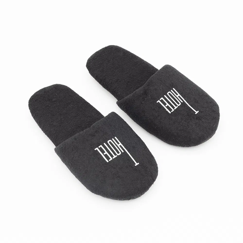 Sewing Label Logo Velvet Material Custom Colors Disposable Slippers for Hotel