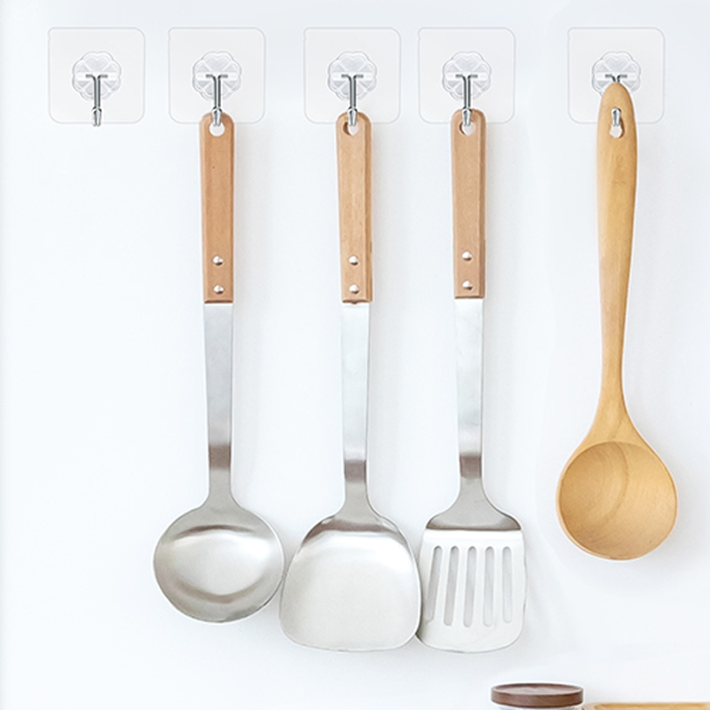 Best Selling Quality Wholesale Beautiful Self Adhesive Loop Bathroom Accessories Cloth Hanging Bag Hat Coat Wall Hanger Transparent PVC Plastic Hook
