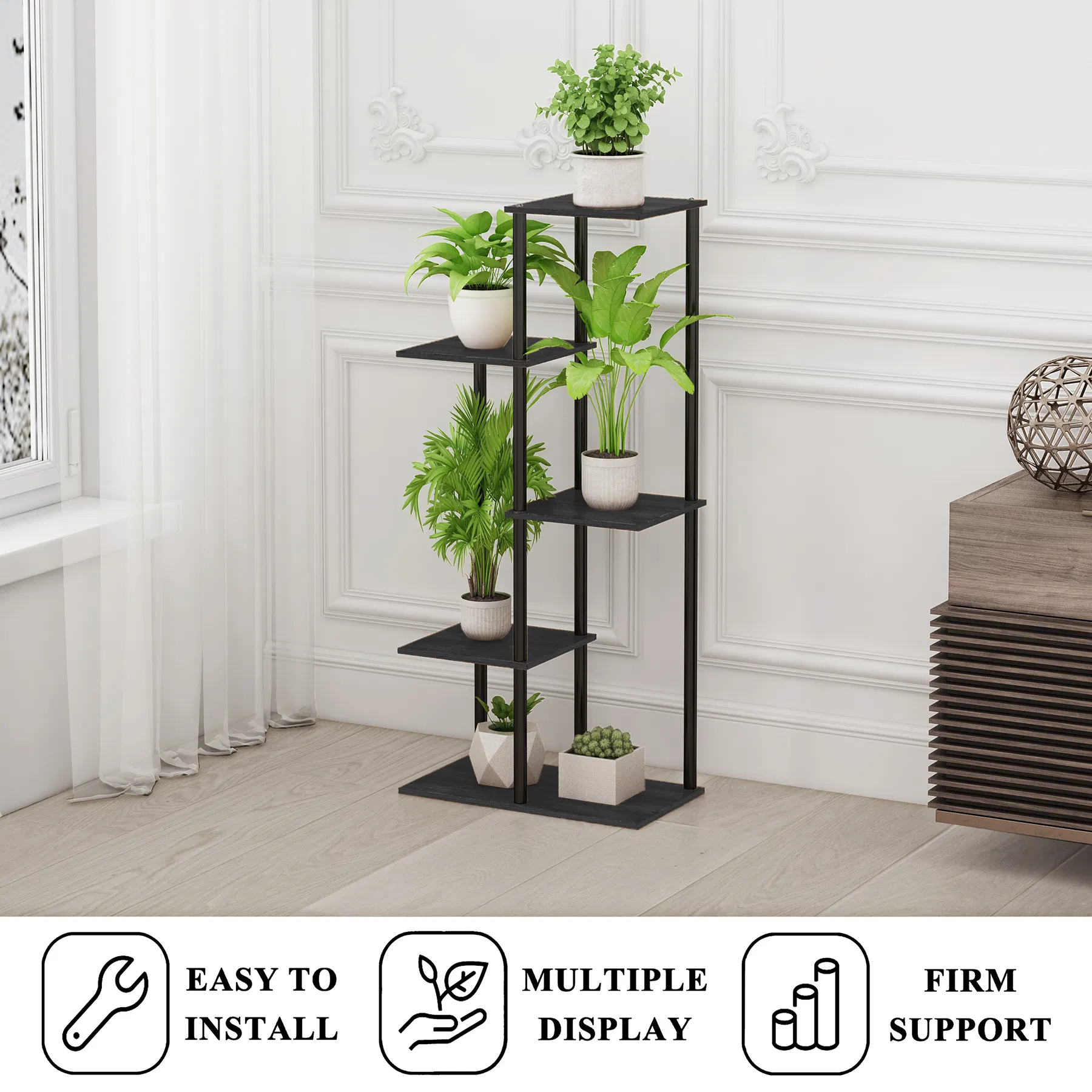 5-Tier Indoor Corner Plant Shelf for Home and Office