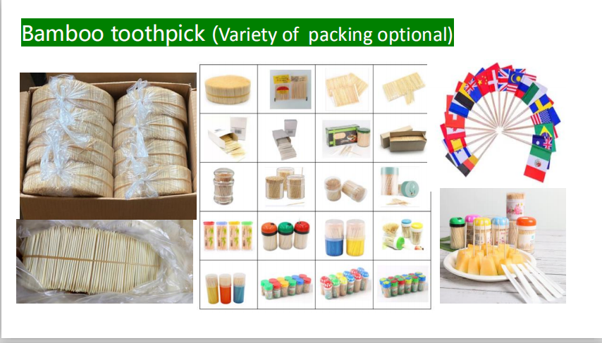 High Quality Logo Environmental Protection Wood Bamboo Toothpick Copper Paper OPP Plastic Wrraped Minit Toothpick