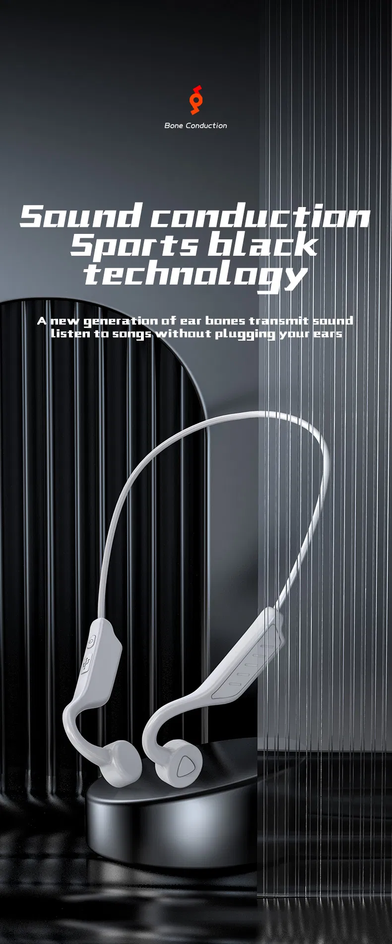 Portable Waterproof Swimming Wireless 5.0 Tws Bone Conduction Headphones Sports Earphone Headsets