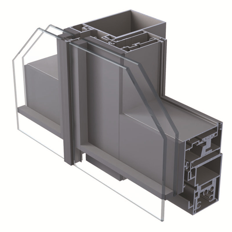 Modern Systems Featuring High-Quality Tempered Glass Panels Curtain Wall Profile
