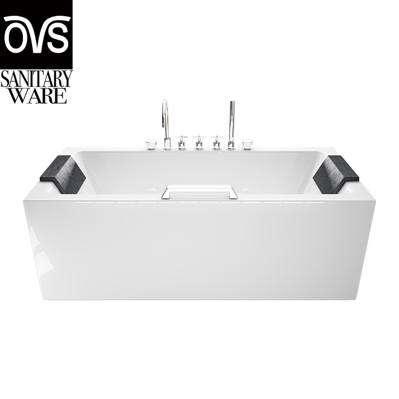 Fashion Designed Acrylic Durable Freestanding White Bath Tub Whirlpool Bathtub (BJ6051A)